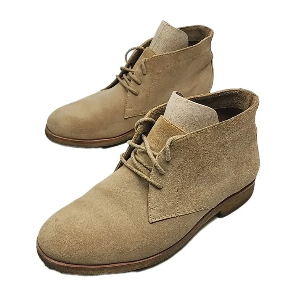 Johnston & Murphy Ankle Boot Chukka Tan Suede Lace-Up Women Size 9 Gum Sole Shoe